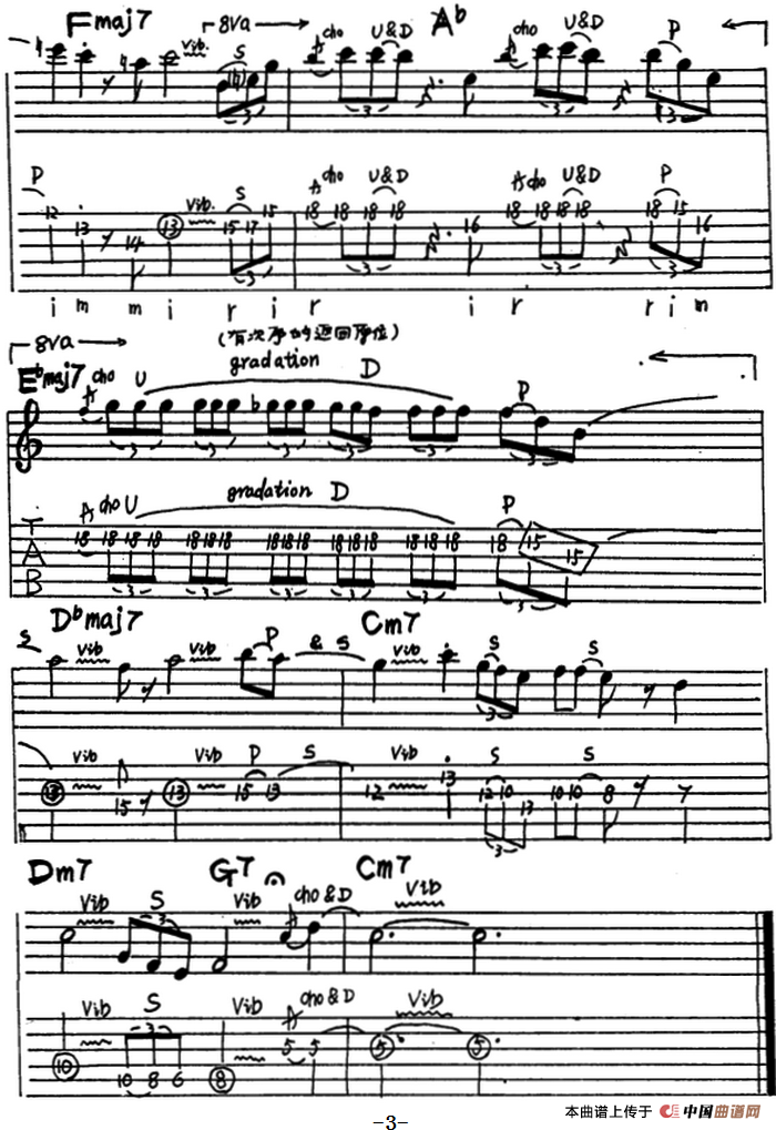 电吉他练习曲（三）（电吉他）