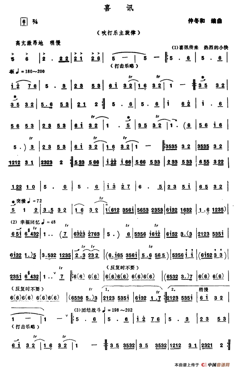 喜讯（吹打乐主旋律）