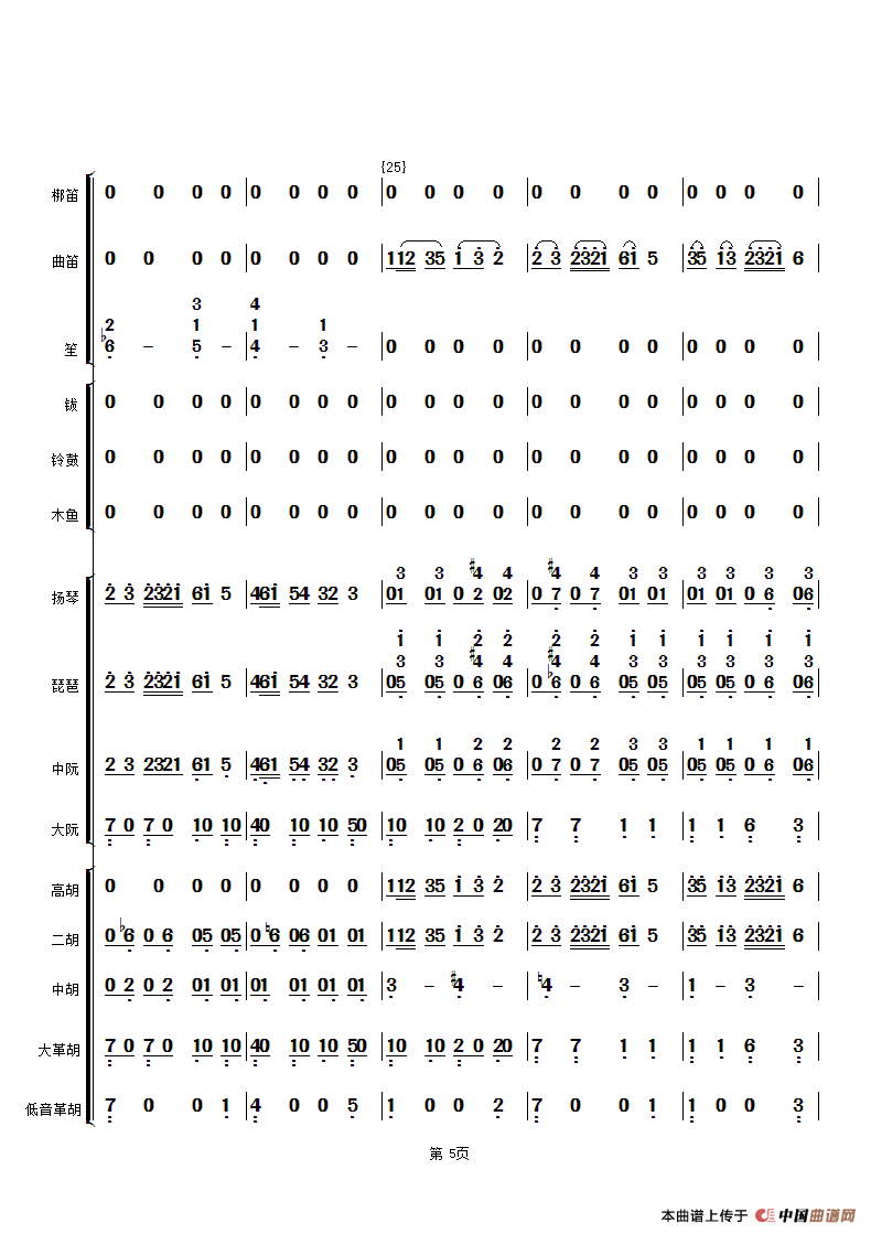 花好月圆（民乐合奏总谱、简谱版）