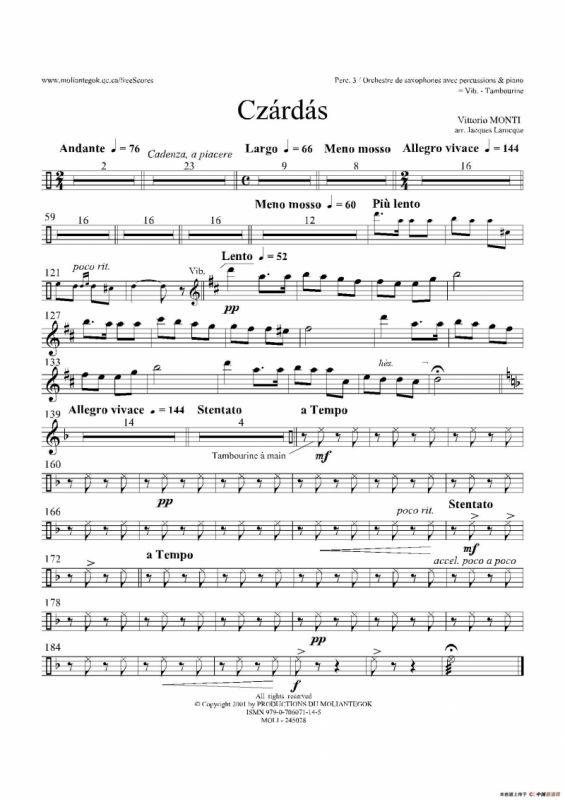 Czardas 查尔达斯（15重奏）（5副打击乐）