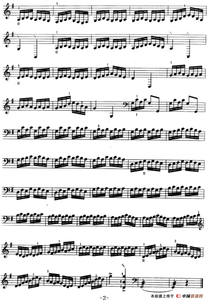 三弦双手配合练习曲（五线谱）