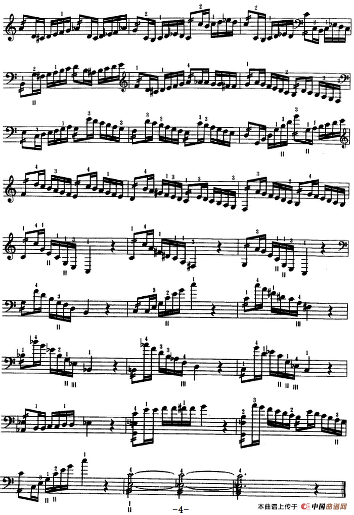 三弦综合练习曲（五线谱）