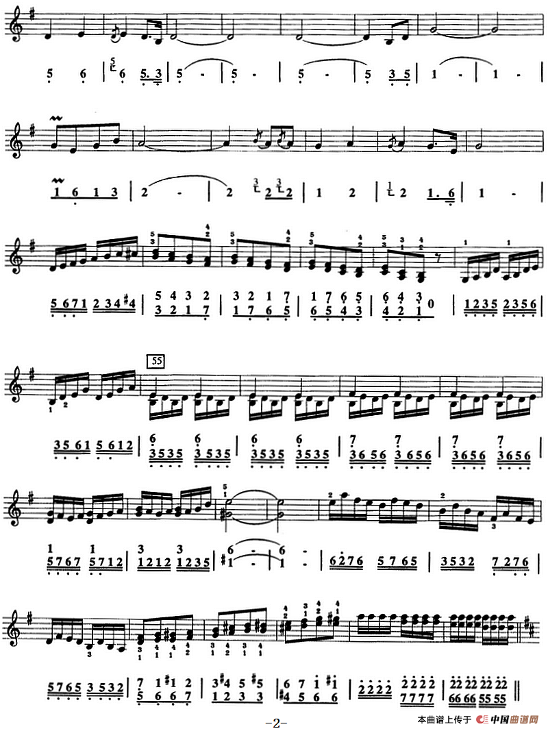 打虎上山（口风琴、线简谱混排版）