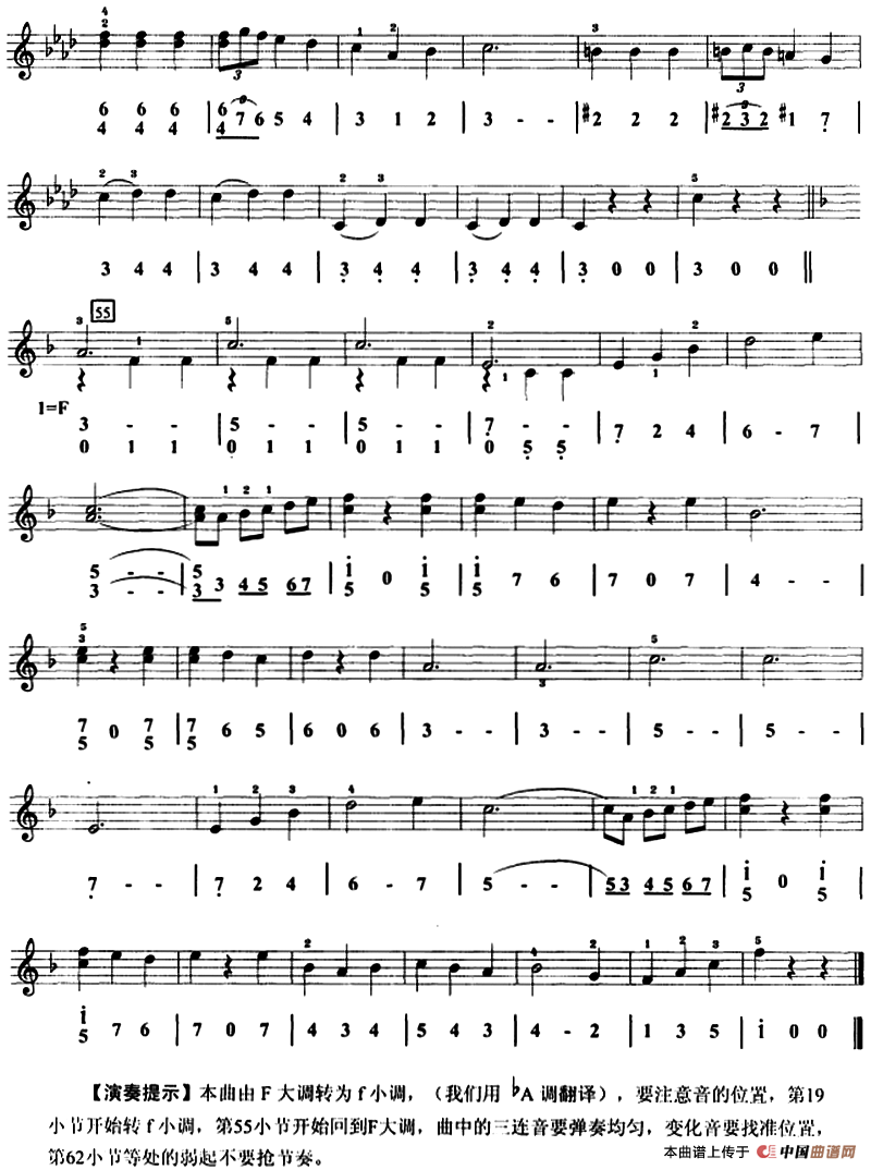 西班牙少女（口风琴、线简谱混排版）