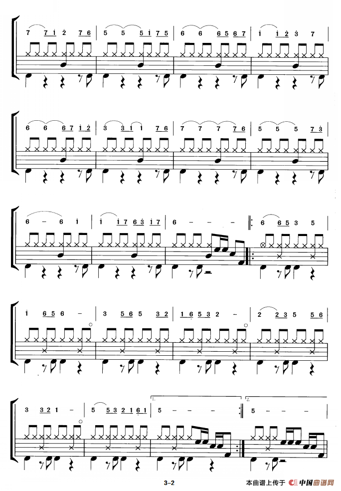 世上只有妈妈好（鼓谱）