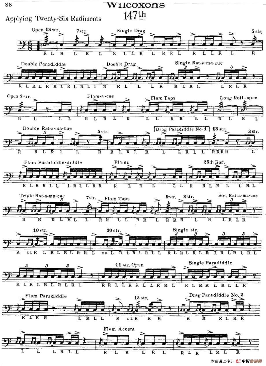 美国军鼓 SOLO No.146-150（爵士鼓谱）