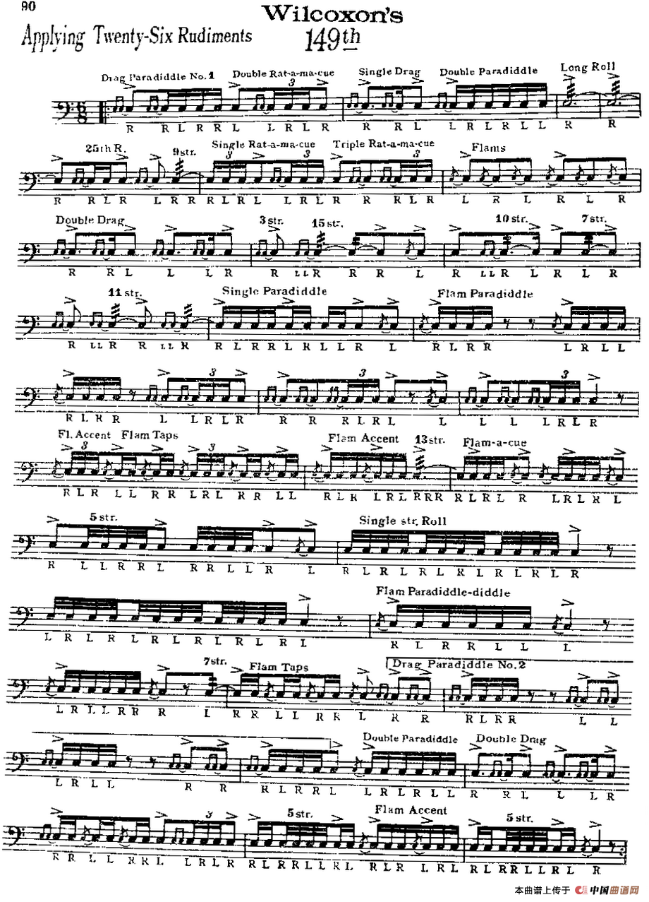 美国军鼓 SOLO No.146-150（爵士鼓谱）