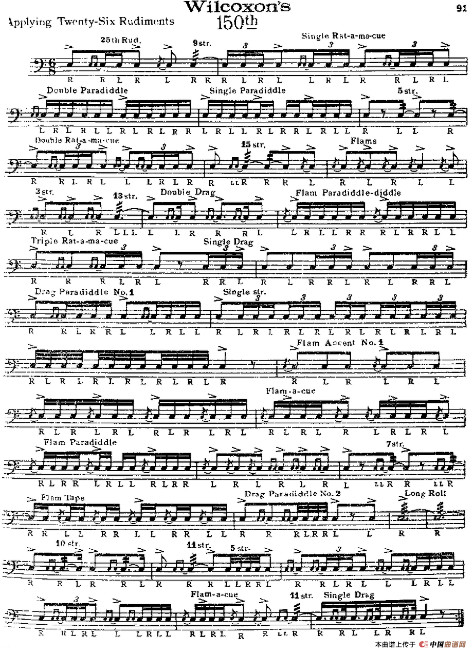 美国军鼓 SOLO No.146-150（爵士鼓谱）