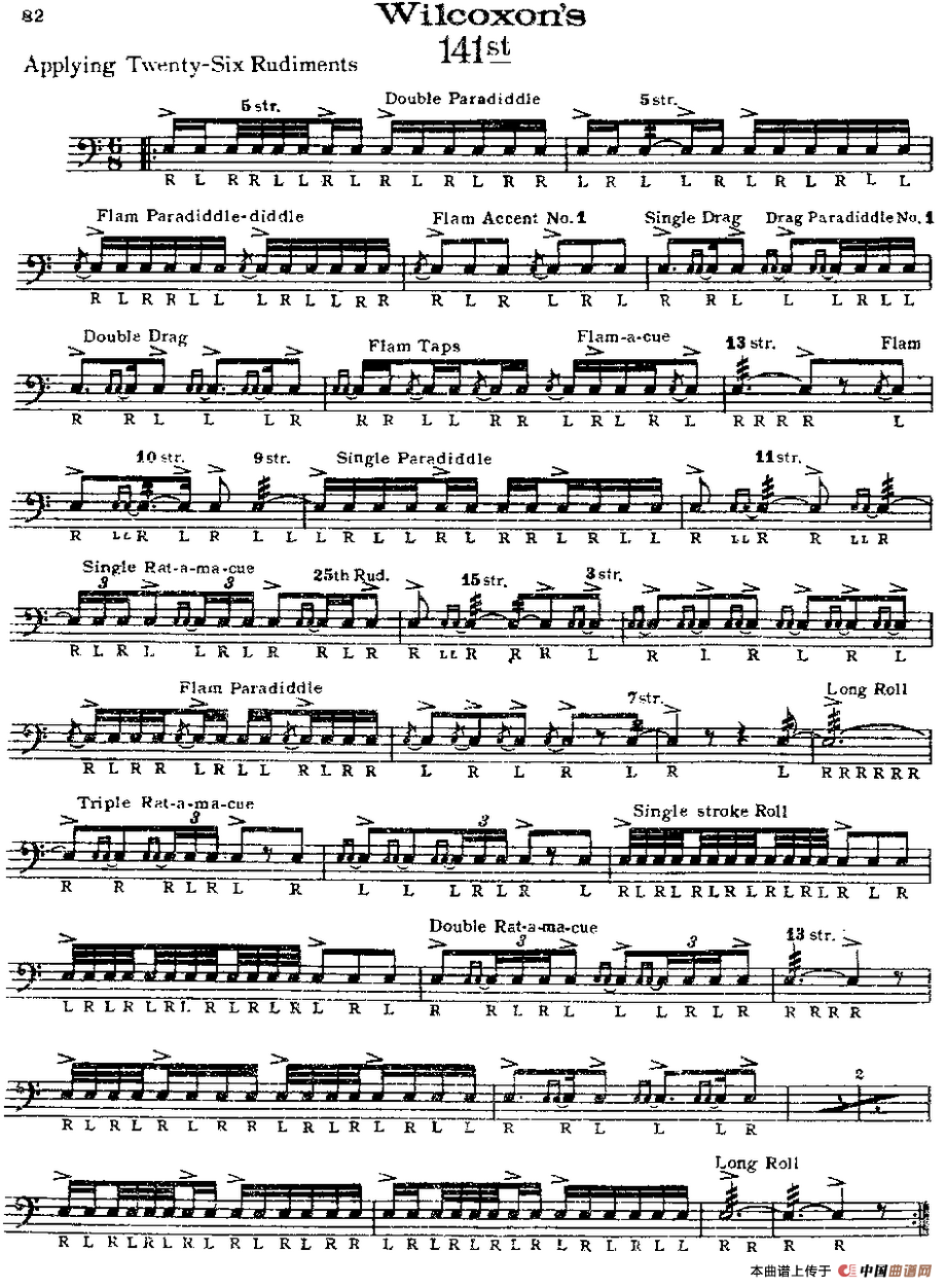 美国军鼓 SOLO No.141-145（爵士鼓谱）