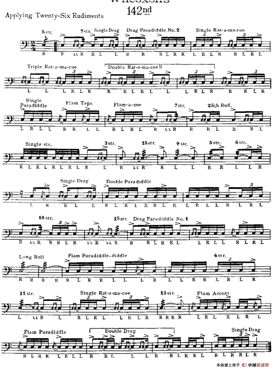 美国军鼓 SOLO No.141-145（爵士鼓谱）