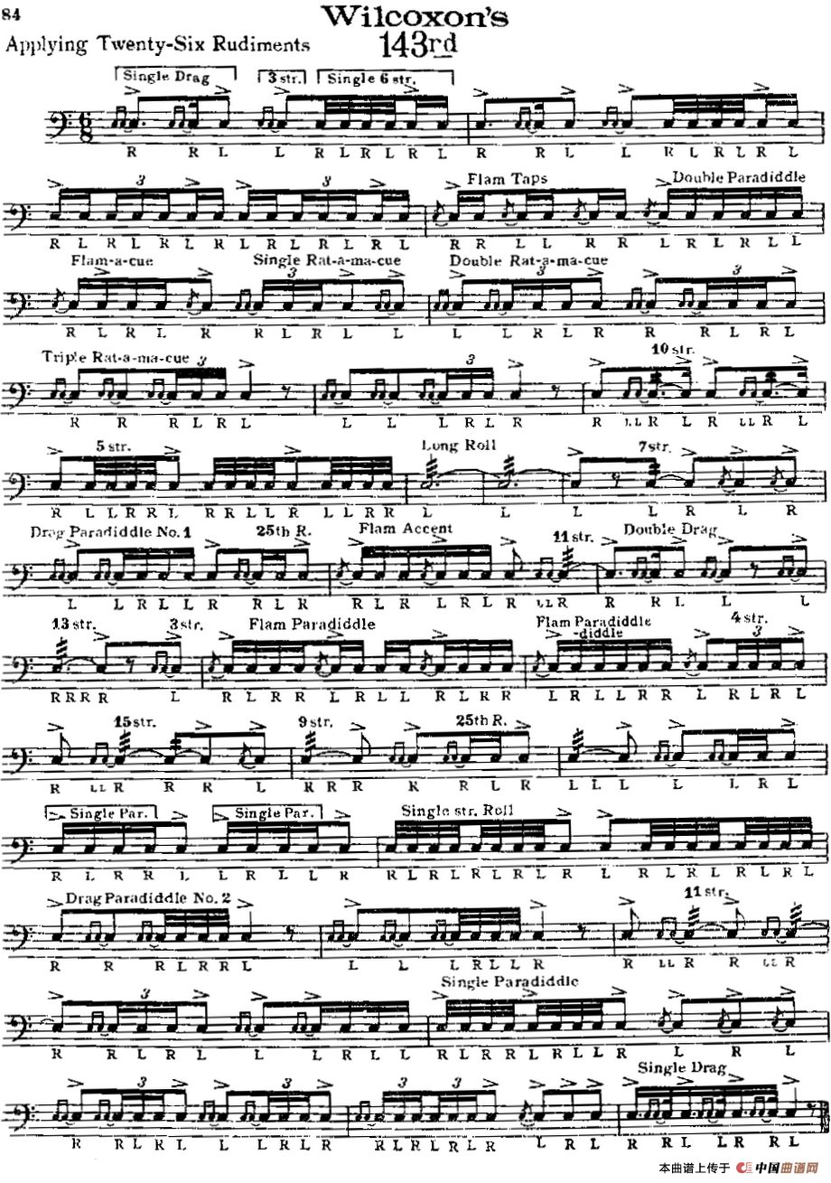 美国军鼓 SOLO No.141-145（爵士鼓谱）