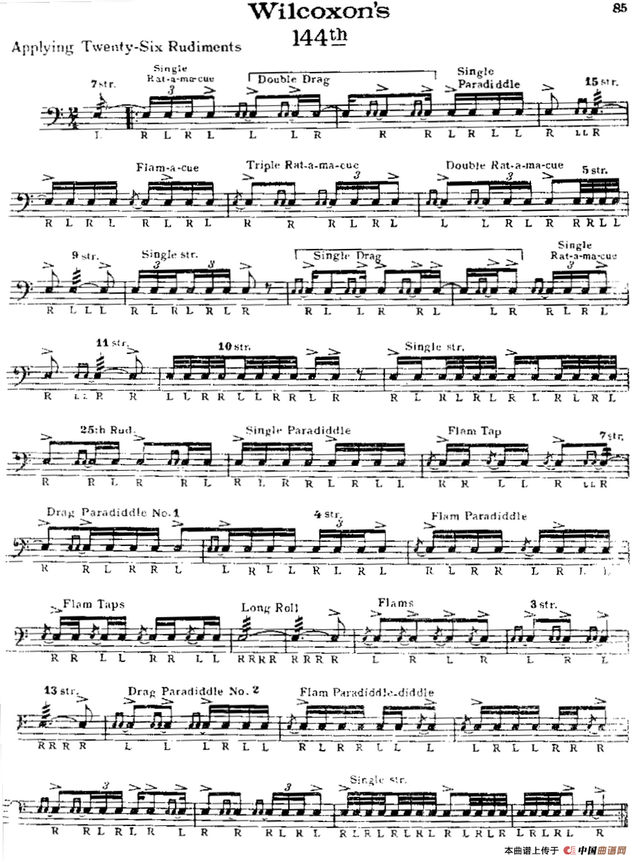 美国军鼓 SOLO No.141-145（爵士鼓谱）