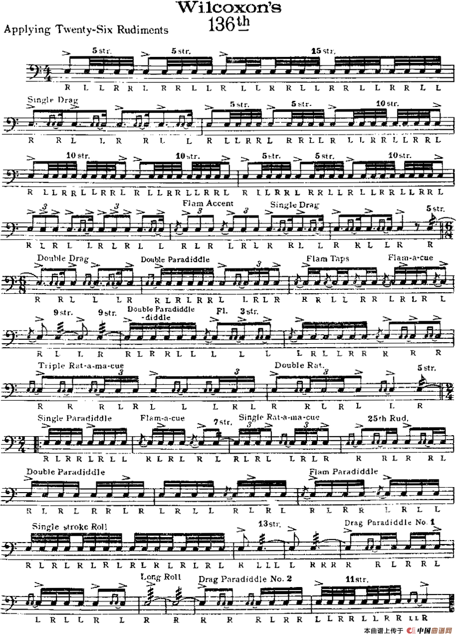 美国军鼓 SOLO No.136-140（爵士鼓谱）