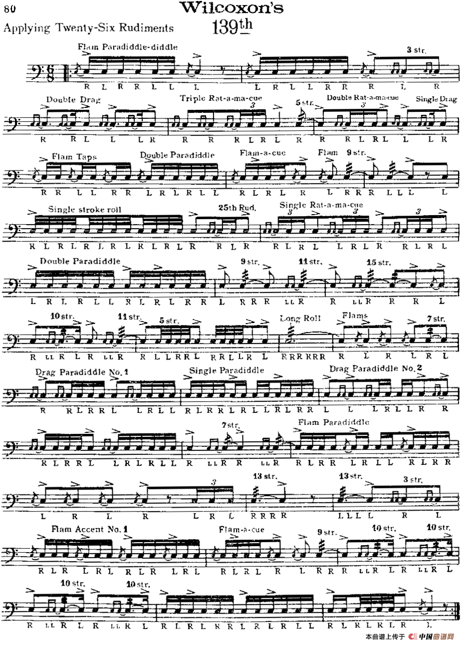 美国军鼓 SOLO No.136-140（爵士鼓谱）