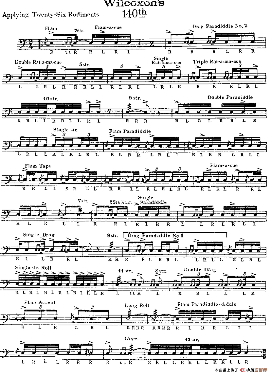 美国军鼓 SOLO No.136-140（爵士鼓谱）