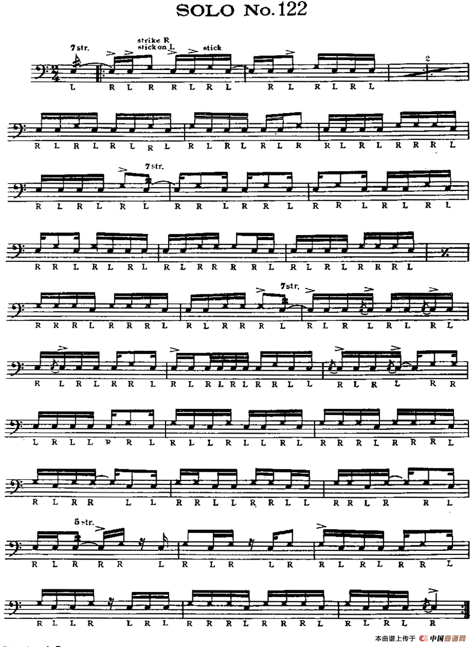 美国军鼓 SOLO No.121-125（爵士鼓谱）