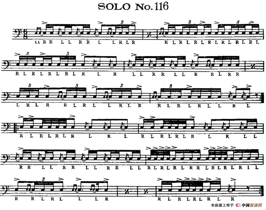 美国军鼓 SOLO No.116-120（爵士鼓谱）