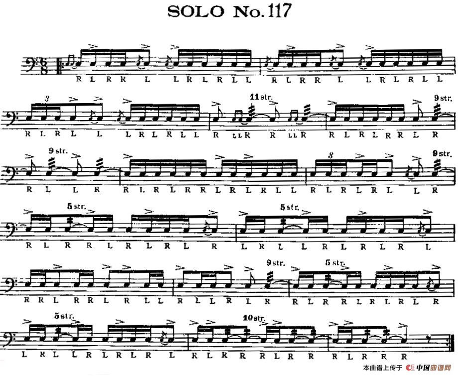 美国军鼓 SOLO No.116-120（爵士鼓谱）