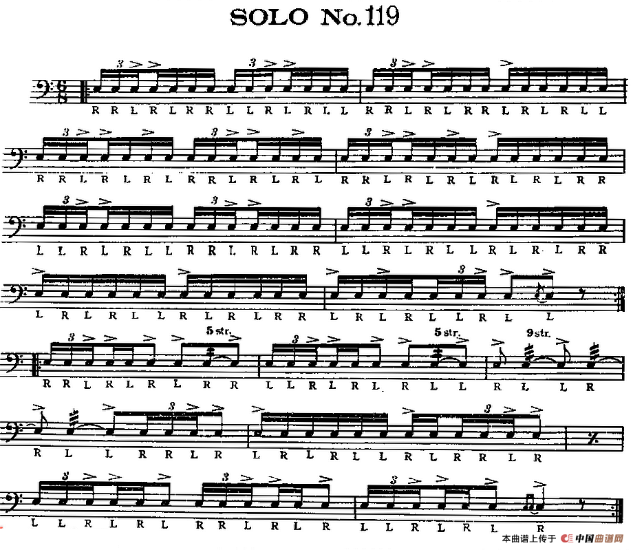 美国军鼓 SOLO No.116-120（爵士鼓谱）