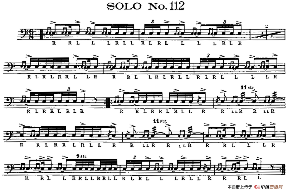 美国军鼓 SOLO No.111-115（爵士鼓谱）
