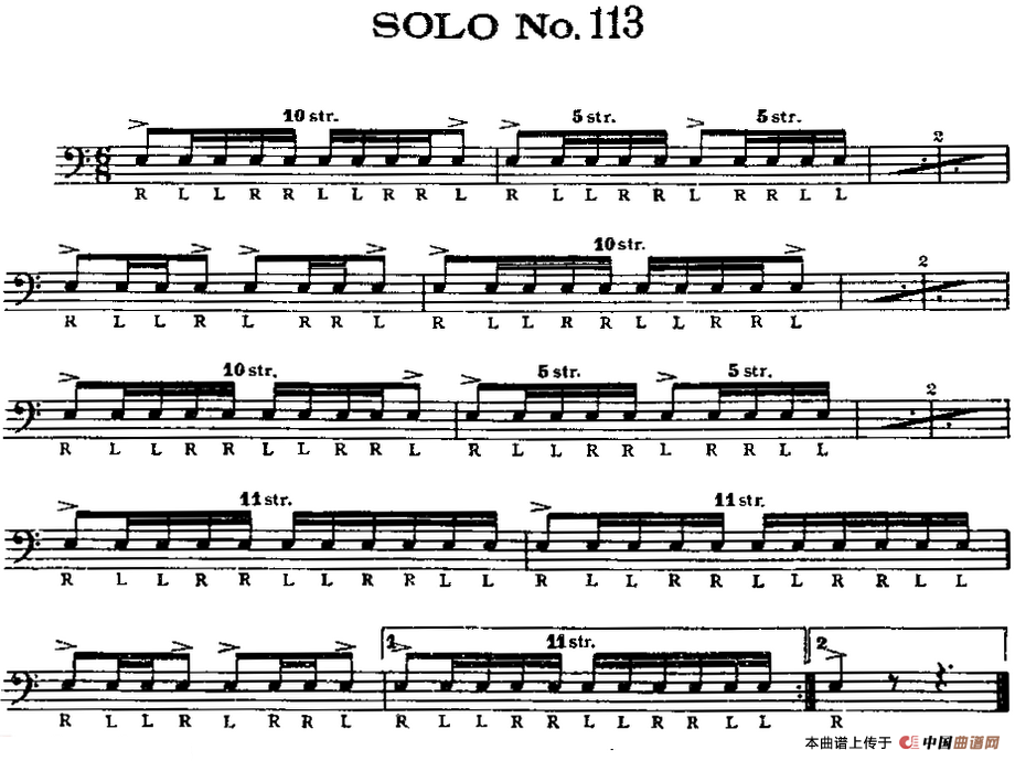 美国军鼓 SOLO No.111-115（爵士鼓谱）