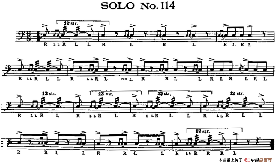 美国军鼓 SOLO No.111-115（爵士鼓谱）
