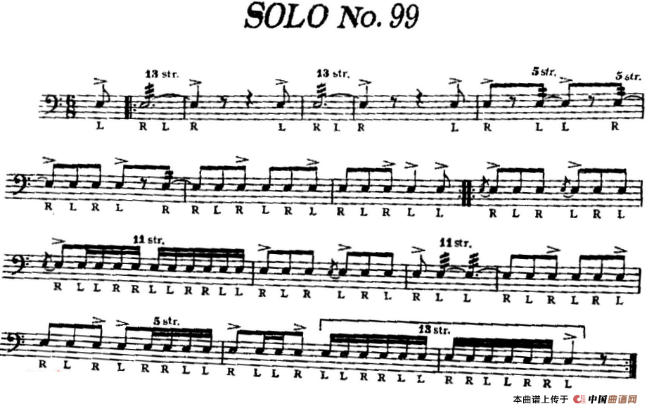 美国军鼓 SOLO No.96-100（爵士鼓谱）