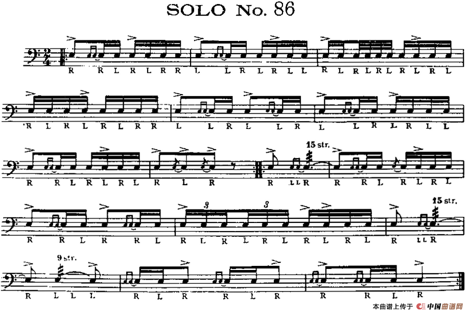 美国军鼓 SOLO No.86-90（爵士鼓谱）