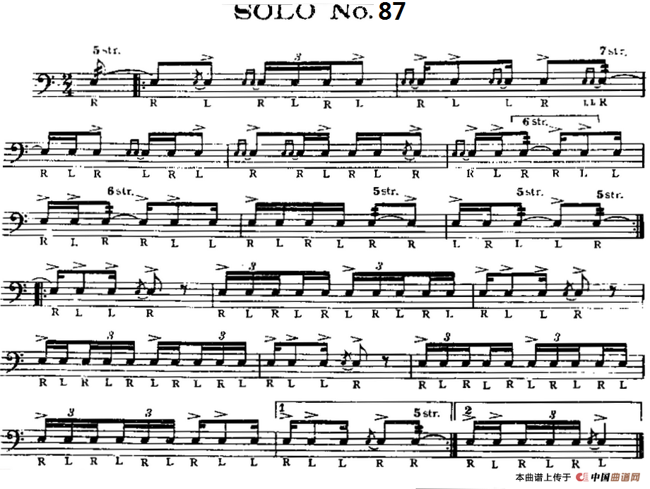 美国军鼓 SOLO No.86-90（爵士鼓谱）