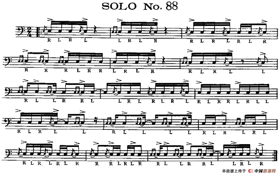 美国军鼓 SOLO No.86-90（爵士鼓谱）