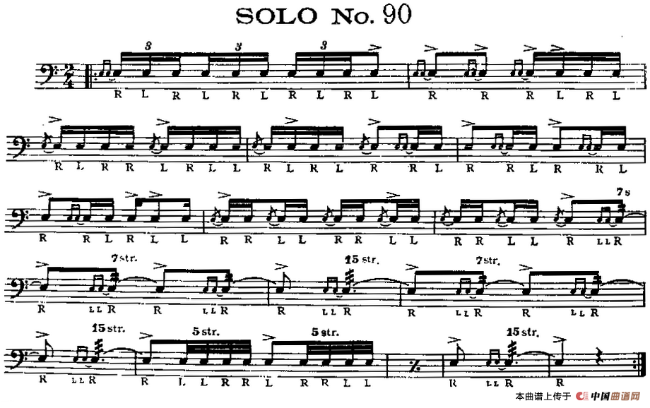 美国军鼓 SOLO No.86-90（爵士鼓谱）