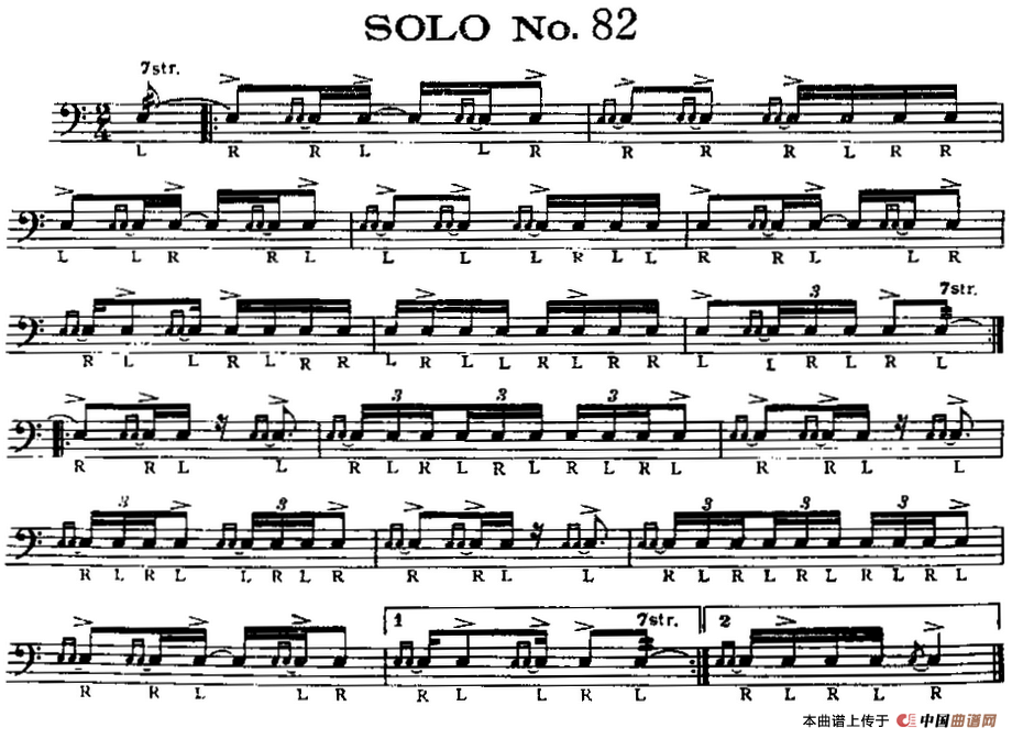 美国军鼓 SOLO No.81-85（爵士鼓谱）
