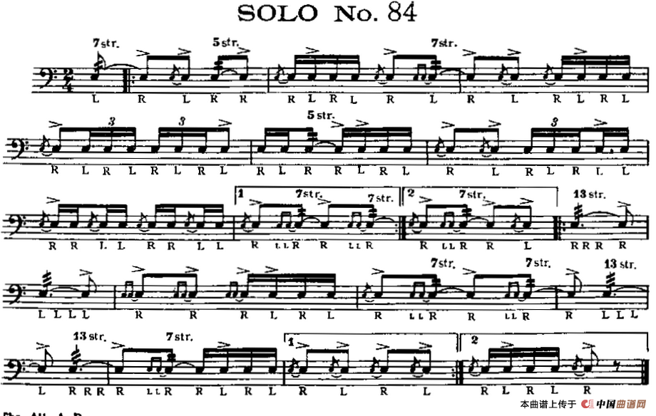 美国军鼓 SOLO No.81-85（爵士鼓谱）