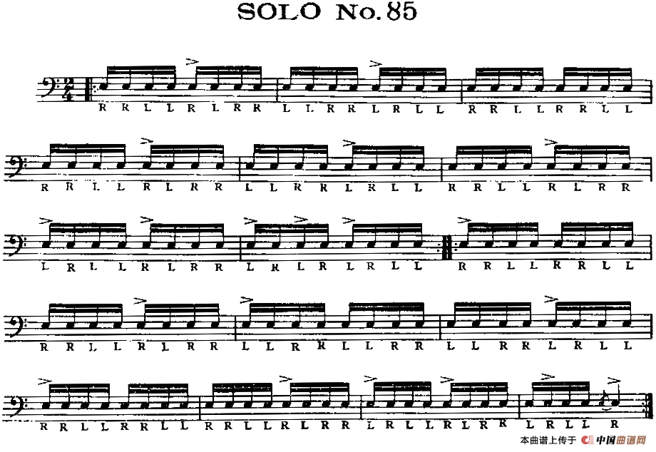 美国军鼓 SOLO No.81-85（爵士鼓谱）