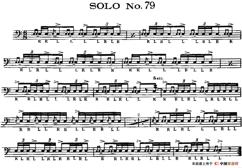 美国军鼓 SOLO No.76-80（爵士鼓谱）