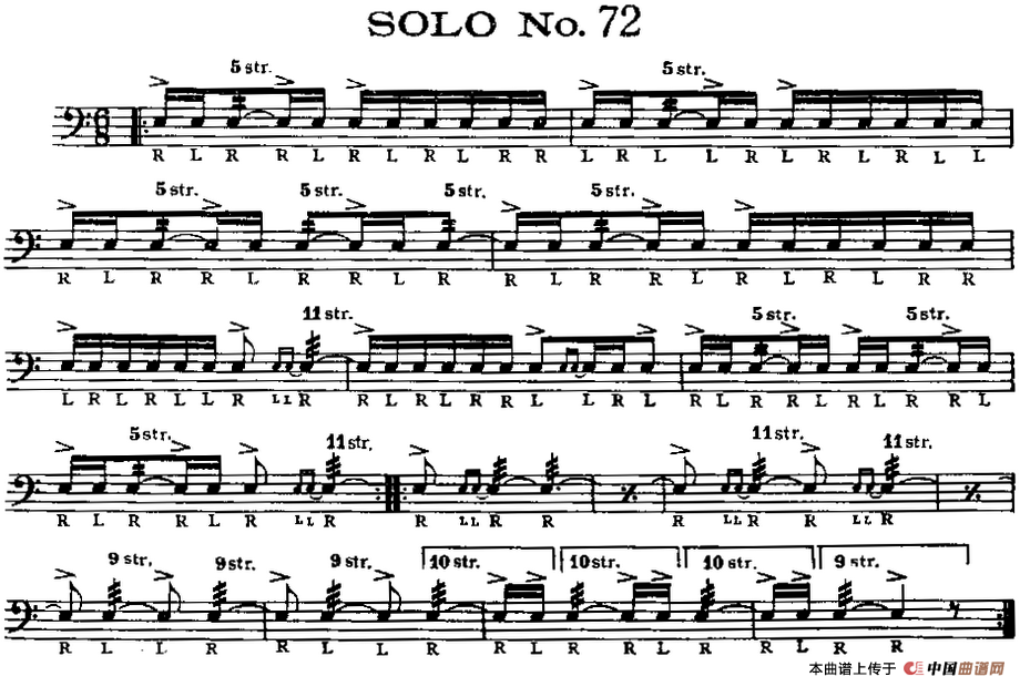 美国军鼓 SOLO No.71-75（爵士鼓谱）