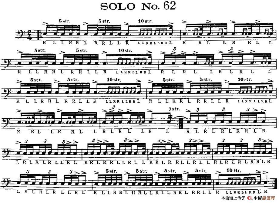 美国军鼓 SOLO No.61-65（爵士鼓谱）