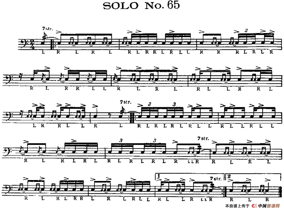 美国军鼓 SOLO No.61-65（爵士鼓谱）