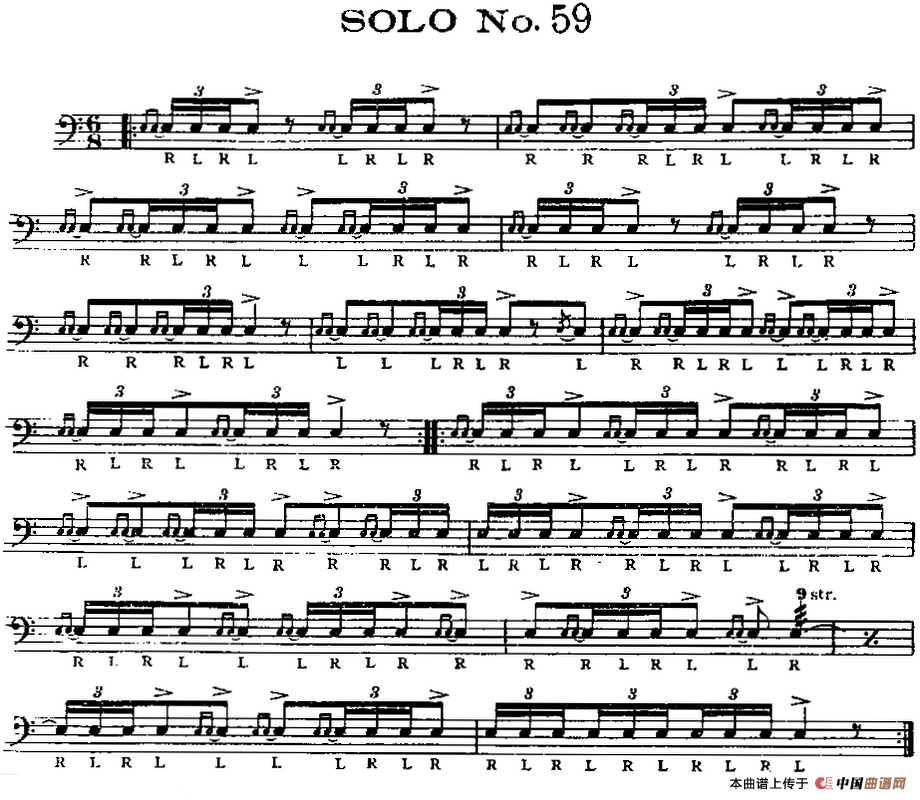 美国军鼓 SOLO No.56-60（爵士鼓谱）