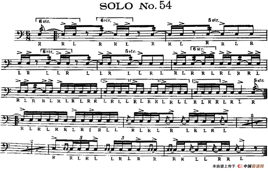 美国军鼓 SOLO No.51-55（爵士鼓谱）