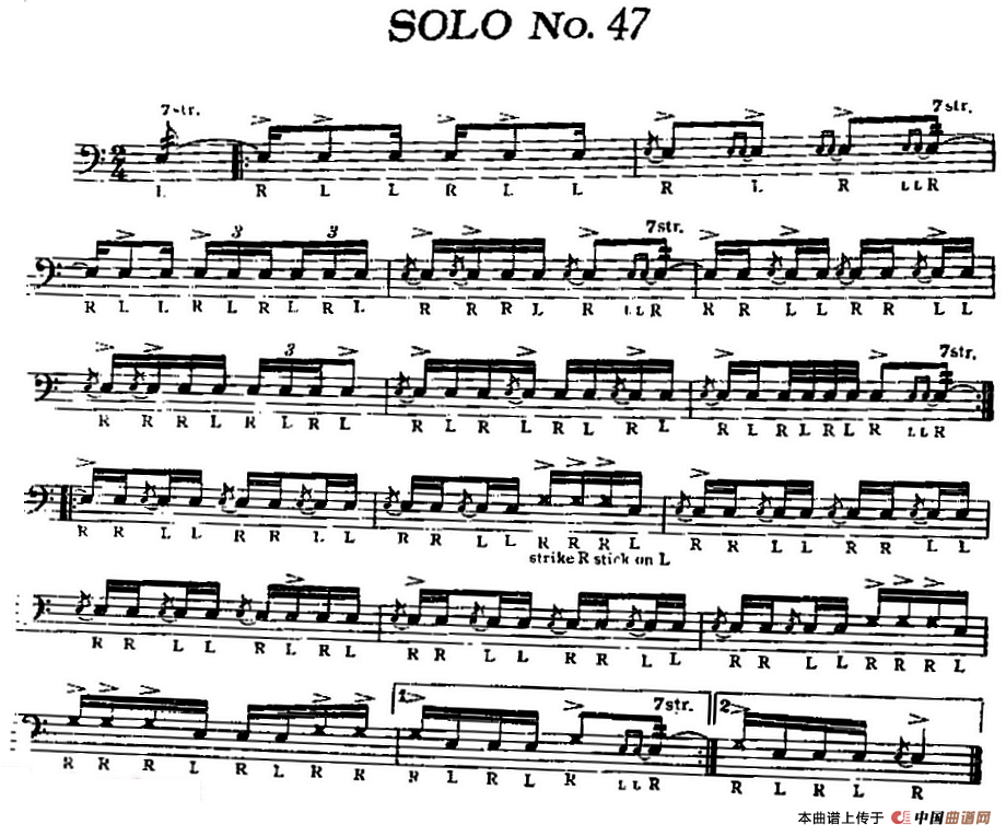 美国军鼓 SOLO No.46-50（爵士鼓谱）