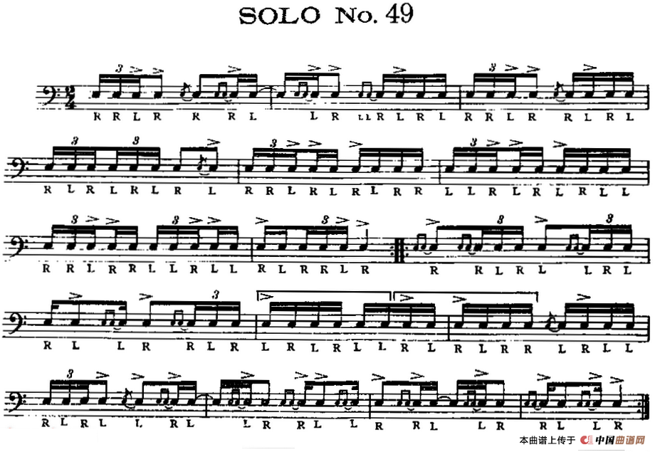 美国军鼓 SOLO No.46-50（爵士鼓谱）