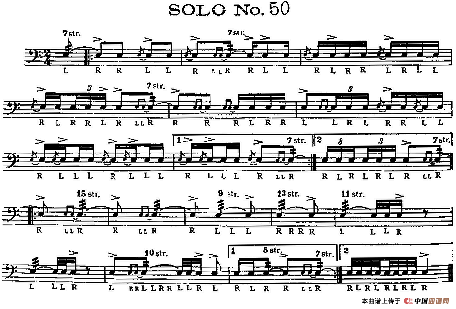美国军鼓 SOLO No.46-50（爵士鼓谱）