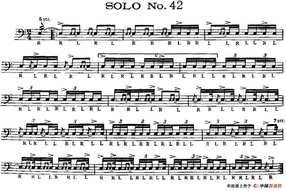 美国军鼓 SOLO No.41-45（爵士鼓谱）