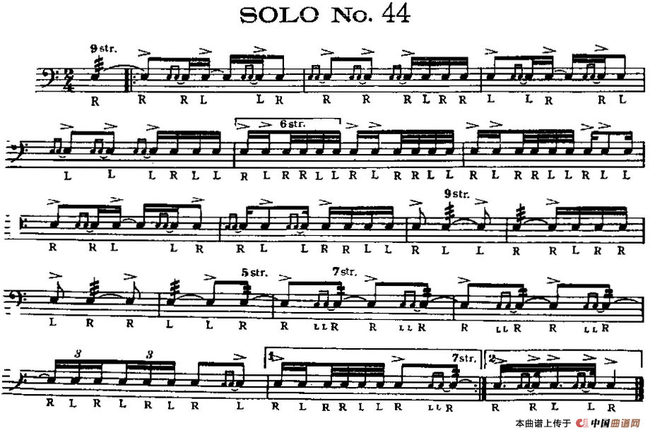 美国军鼓 SOLO No.41-45（爵士鼓谱）