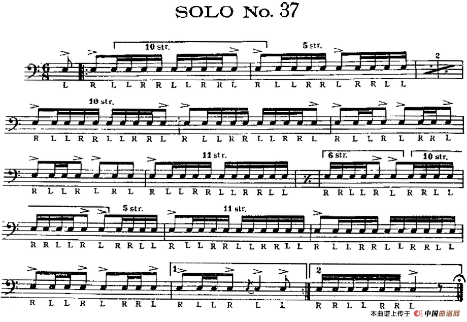 美国军鼓 SOLO No.36-40（爵士鼓谱）