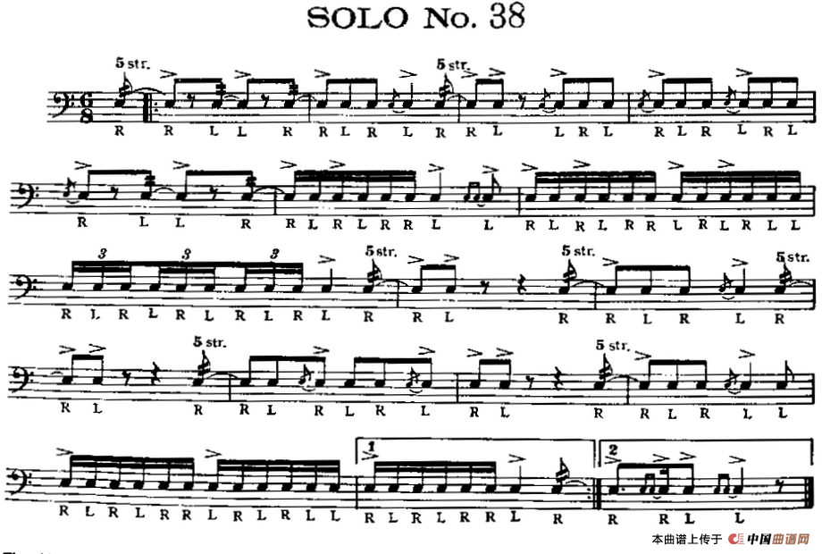 美国军鼓 SOLO No.36-40（爵士鼓谱）