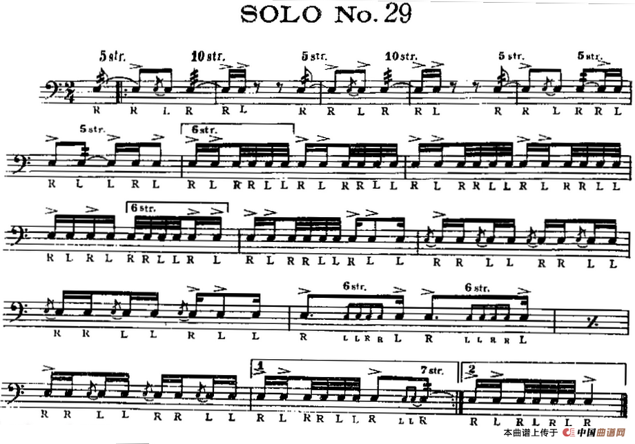 美国军鼓 SOLO No.26-30（爵士鼓谱）