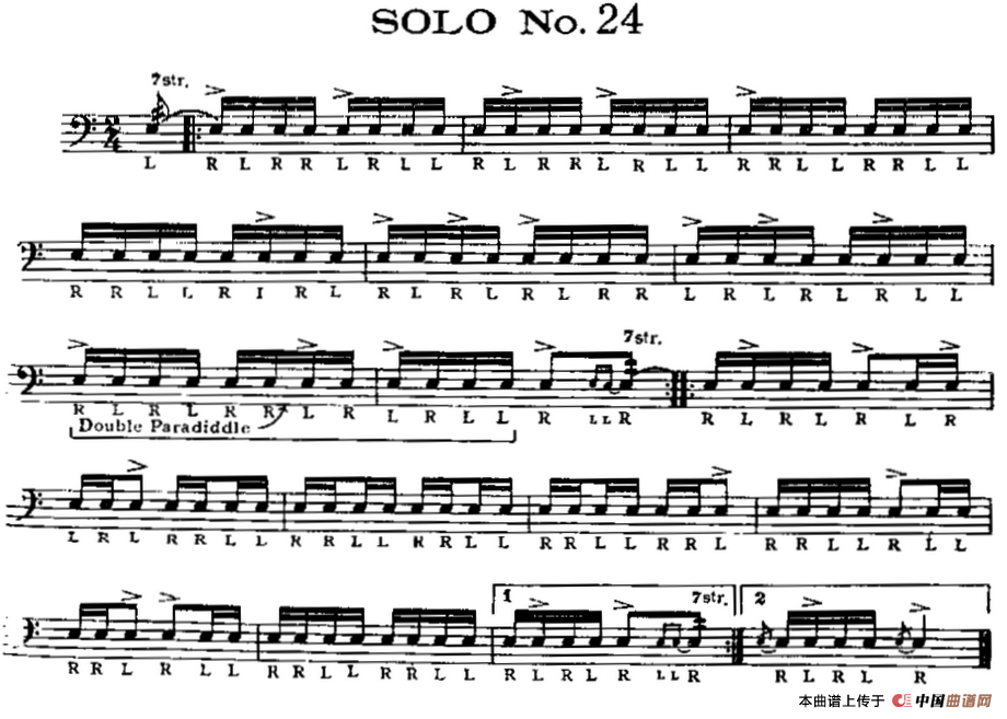 美国军鼓 SOLO No.21-25（爵士鼓谱）