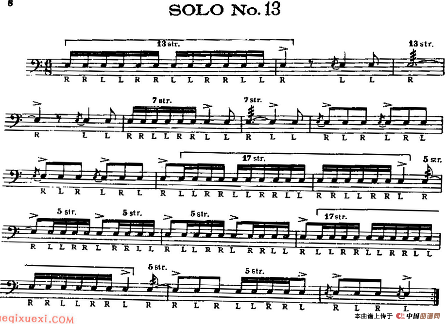 美国军鼓 SOLO No.11-15（爵士鼓谱）